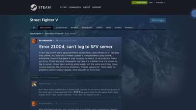 Error 2100d, can't log to SFV server :: Street Fighter V ...