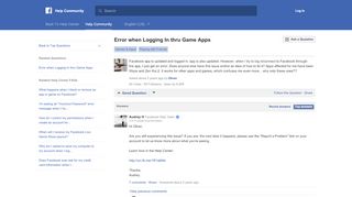 
Error when Logging In thru Game Apps | Facebook Help ...  
