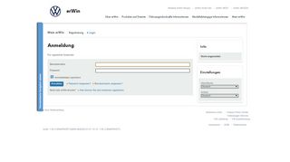 
                            4. erWin Anmeldung < Volkswagen AG erWin Online - Erwin Portal
