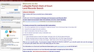 
                            1. eSearch | Account Sign In - Lafayette Parish Clerk of Court - Lafayette Parish Clerk Of Court Portal