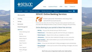 
                            6. eServices - SESLOC Federal Credit Union - Sesloc Ebranch Portal