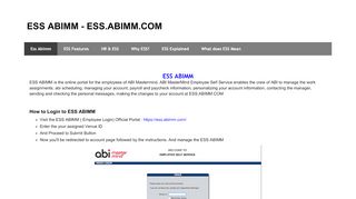 
                            2. ESS ABIMM - ESS.ABIMM.COM - Ess Abimm Sign Up