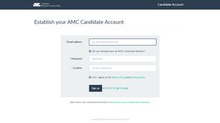 
                            4. Establish your AMC Candidate Account - AMC Account - Amc Candidate Portal