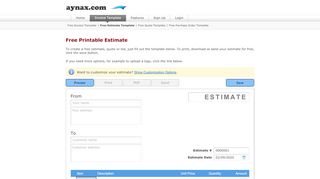 
                            6. Estimate Template :: Free Printable Estimate :: Aynax.com - Aynax Login Uk