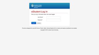 
                            1. eStudent Log In - James Cook University - Jcu E Student Portal