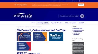 
                            2. ESVConnect, Online services and GasTrac – Energy Safe Victoria - Esv Portal