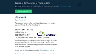 eTendersNI | Department of Finance - Etenders Ni Portal
