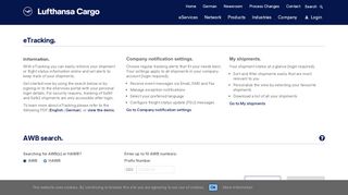 
eTracking - Lufthansa Cargo  
