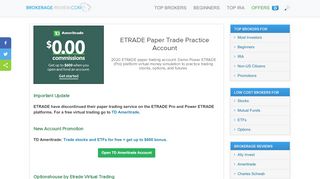 
                            6. ETRADE Paper Trading (Virtual Simulated Demo) Account ... - Optionshouse Virtual Trading Portal