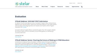 
Evaluation | STELAR - STEM Learning and Research Center  
