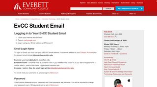 
EvCC Student Email | Everett Community College  
