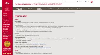 Events & News - The Public Library of Cincinnati and Hamilton ... - Cincinnati Library Portal