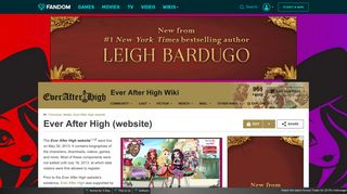 
                            8. Ever After High (website) - Ever After High Wiki - Fandom - Everafterhigh Com Portal
