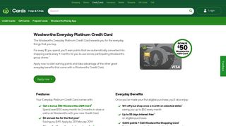 Everyday Platinum Credit Card  Woolworths Credit Cards