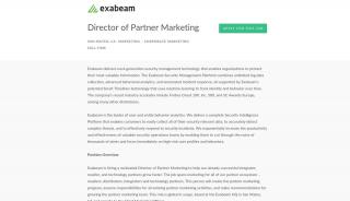
                            8. Exabeam - Director of Partner Marketing - Lever - Exabeam Partner Portal