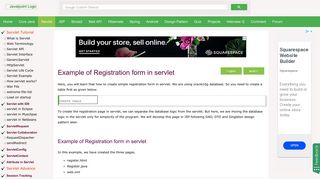 Portal And Registration Form In Java