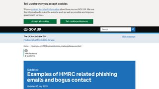
                            4. Examples of HMRC related phishing emails and bogus contact - Gov.uk - Gateway Customer Portal