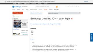 
                            3. Exchange 2010 RC OWA can't login - TechNet Forums - Microsoft - Owa 2010 Exchange Central Portal