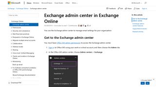 
                            8. Exchange admin center in Exchange Online | Microsoft Docs - Dial An Exchange Portal