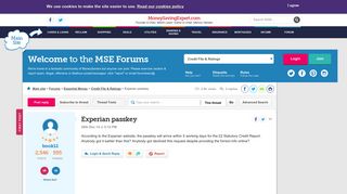 
                            7. Experian passkey - MoneySavingExpert.com Forums - Experian Credit Report Portal Passkey
