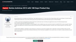 
Expired - Norton Antivirus 2013 with 180 Days Product Key ...  
