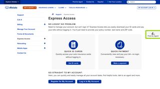 
                            3. Express Access | Allstate Insurance Company - Allstate Insurance Account Portal