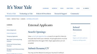 
                            7. External Applicants | It's Your Yale - Yale Job Portal