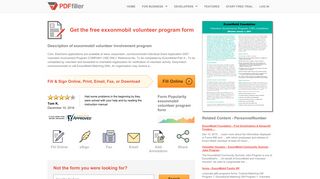 
                            4. Exxonmobil Volunteer Grant Program - Fill Online, Printable ... - Exxonmobil Easymatch Login