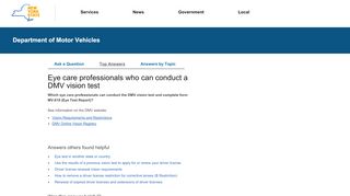 
                            5. Eye care professionals who can ... - New York DMV Answers - Dmv Provider Portal