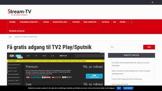 
                            7. Få gratis adgang til TV2 Play / TV2 Sputnik - Stream TV - Tv2 Play Portal Gratis