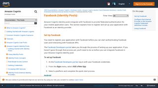 
Facebook (Identity Pools) - AWS Documentation  
