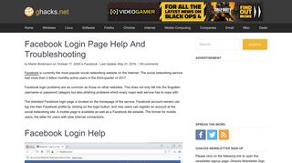 
                            6. Facebook Login Page Help And Troubleshooting - gHacks ... - Facebook Portal Problems 2016