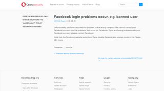 
                            1. Facebook login problems occur, e.g. banned user - Opera ... - Opera Mini Facebook Portal Problem