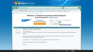 
                            5. Facebook not working in Internet Explorer - Windows 7 Help Forums - Facebook Portal Internet Explorer Cannot Display The Webpage