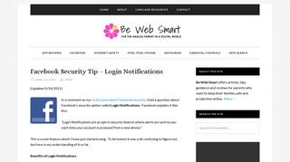 
Facebook Security Tip – Login Notifications | Be Web Smart  
