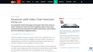 
                            1. Facebook stellt Video-Chat-Hardware Portal vor | ZDNet.de - Chat Portal Kamera