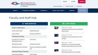 
                            5. Faculty and Staff Hub - MSU Denver - Metro State Connect U Portal