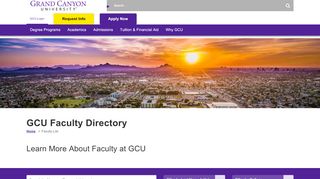 
                            3. Faculty Directory | GCU - Grand Canyon University - Grand Canyon University Faculty Portal