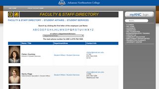 
                            7. Faculty & Staff Directory :: Student ... - Arkansas Northeastern College - Anc Edu Portal