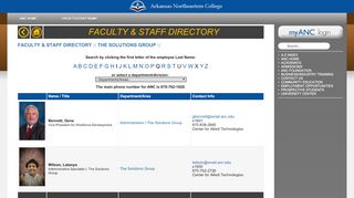 
                            6. Faculty & Staff Directory :: The ... - Arkansas Northeastern College - Anc Edu Portal