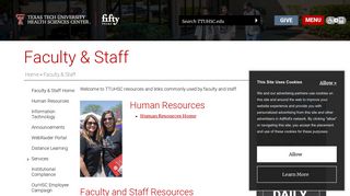 Faculty & Staff | Texas Tech University Health Sciences Center - Portal Texastech Edu