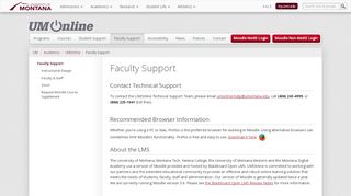 
                            2. Faculty Support - UMOnline - University Of Montana - Moodle Umt Lms Login