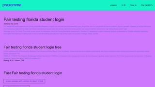 
Fair testing florida student login | praxemma
