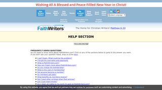 
FaithWriters.com Help  
