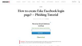 
                            9. Fake Facebook login page - How to create Phishing Website? - Fake Portal Page Generator