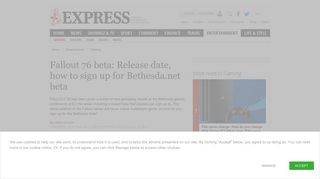 
                            1. Fallout 76 beta: Release date, how to sign up for Bethesda.net ... - Fallout Beta Sign Up