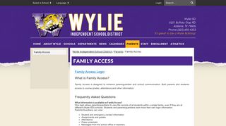 Family Access - Wylie Independent School District