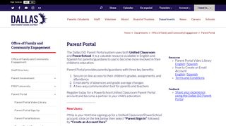 
Family and Community Engagement / Parent Portal - Dallas ISD
