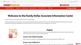 
Family Dollar Associate Information Center  
