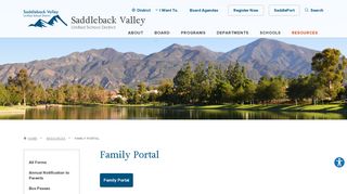 
                            2. Family Portal - Saddleback Valley Unified School District - Saddle Port Family Portal